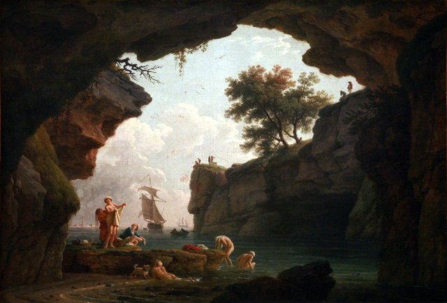 Bathers in a Cave by Joseph Vernet