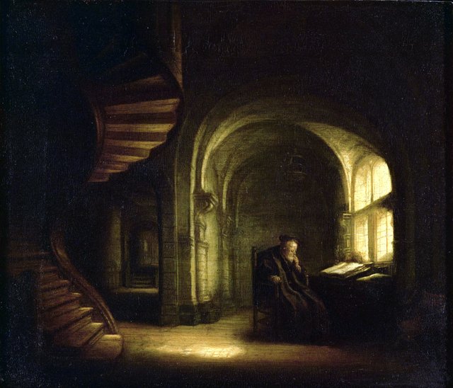Philosopher with an open book by Salomon Koninck
