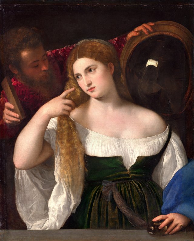 Woman with a Mirror by Titian