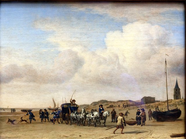 Carriage on the Beach at Scheveningen by Adriaen van de Velde