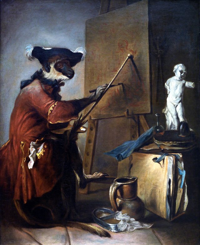 Le Singe peintre by Jean-Baptiste-Siméon Chardin