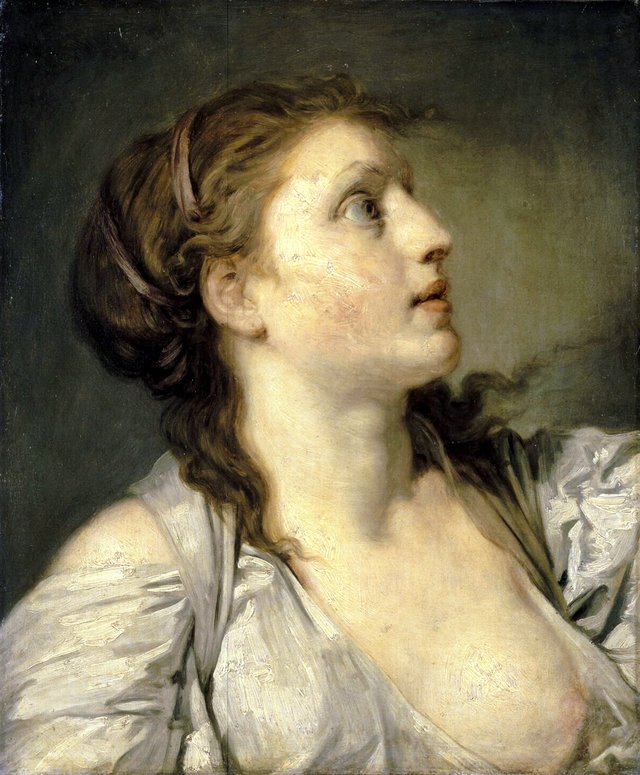 Head of a young woman by Jean-Baptiste Greuze