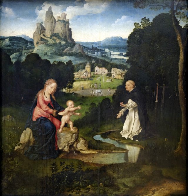 Madonna and Child with a Dominican Offering His Heart by Joos van Cleve