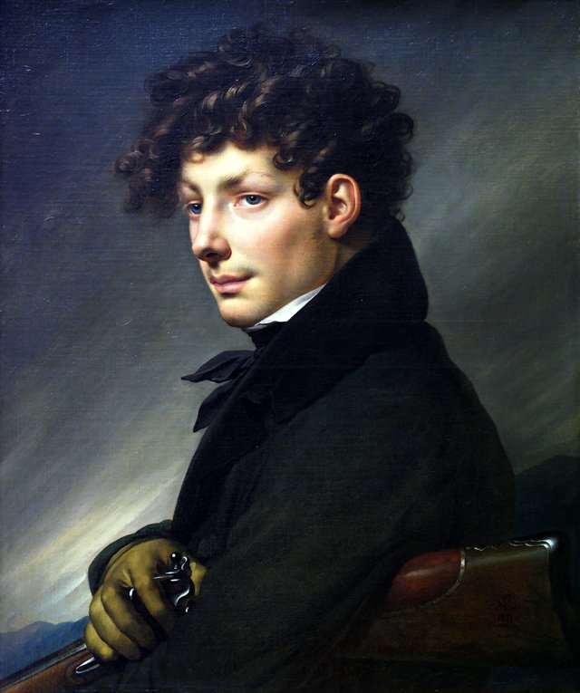 Portrait de jeune homme en chasseur by Anne-Louis Girodet
