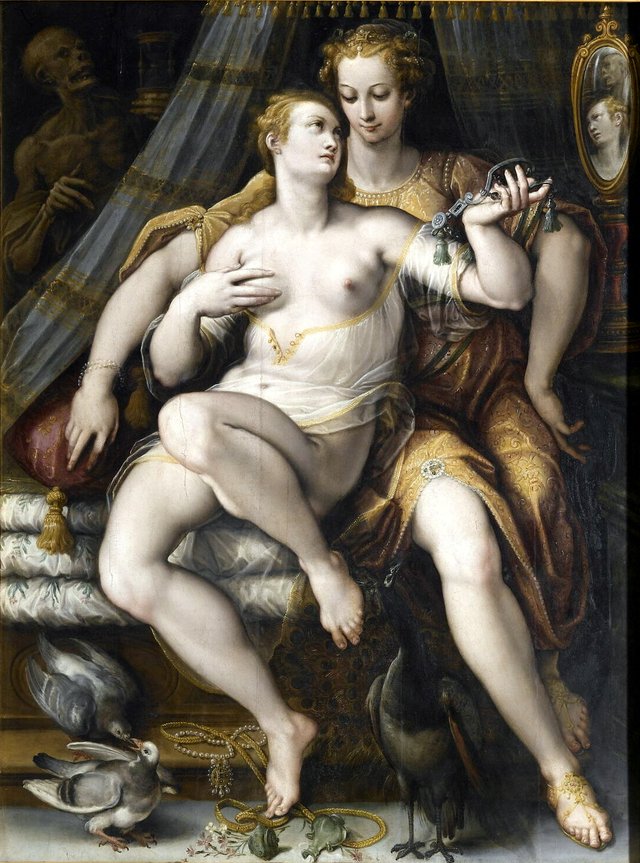 Vanity, Moderation, and Death by Stradanus