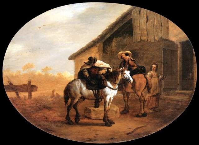 Abreise vom Gasthaus by Pieter van Laer