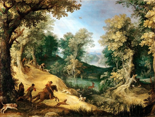 Stag hunt by Paul Bril