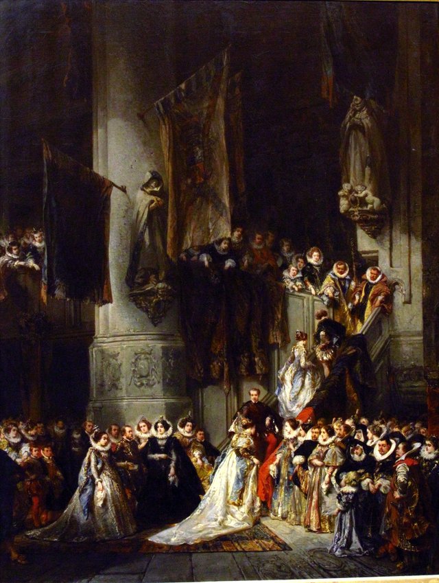 Ceremony in de Nieuwe kerk at Delft by Eugène Isabey