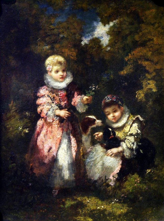 Enfants et Chiens by Narcisse Virgilio Díaz