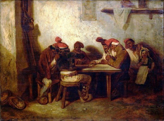 Espagnols jouant aux cartes by Alexandre-Gabriel Decamps
