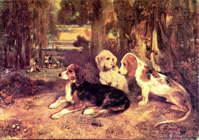 Jagdhunde by Alexandre-Gabriel Decamps