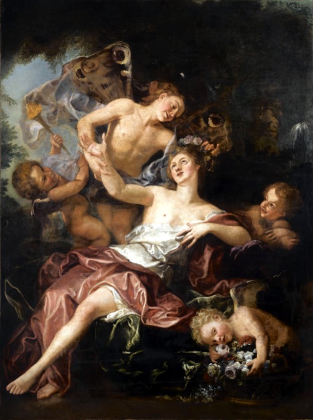 Zephyr and Flora. Allegory of spring by Antoine Coypel