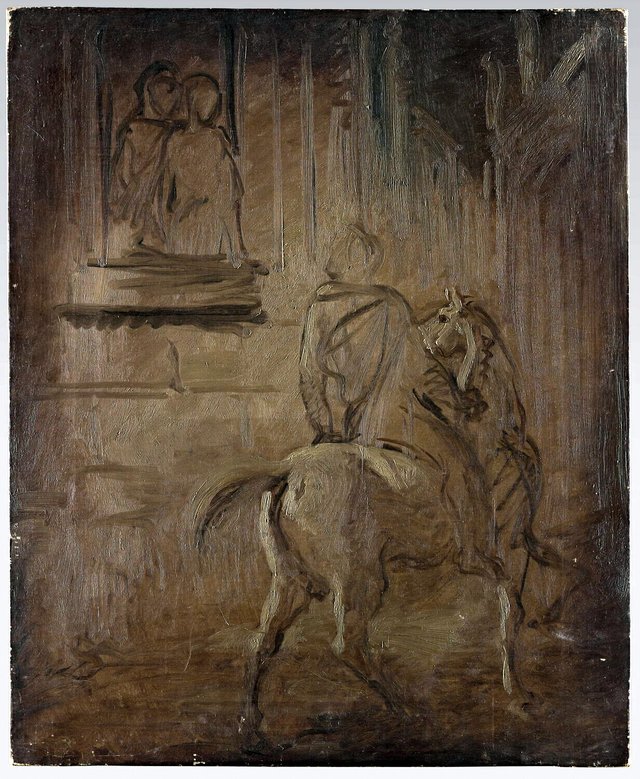 Femmes au balcon, regardant un cavalier by Théodore Chassériau