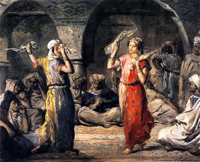 Danseuses mauresques à Constantine (Algérie). La danse aux mouchoirs. by Théodore Chassériau