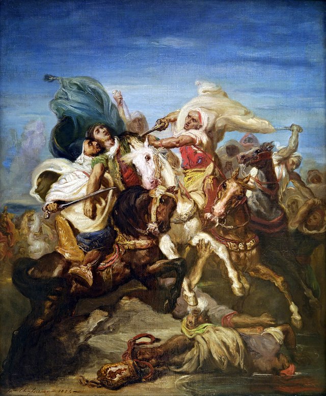 Combat de cavaliers arabes by Théodore Chassériau
