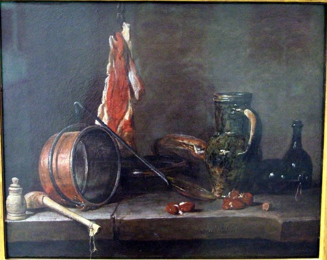 A Lean Diet" with Cooking Utensils" by Jean-Baptiste-Siméon Chardin