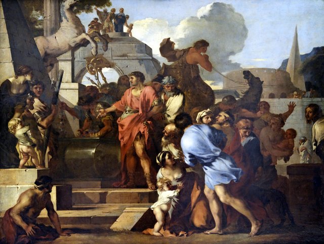 Auguste devant le tombeau d'Alexandre by Sébastien Bourdon