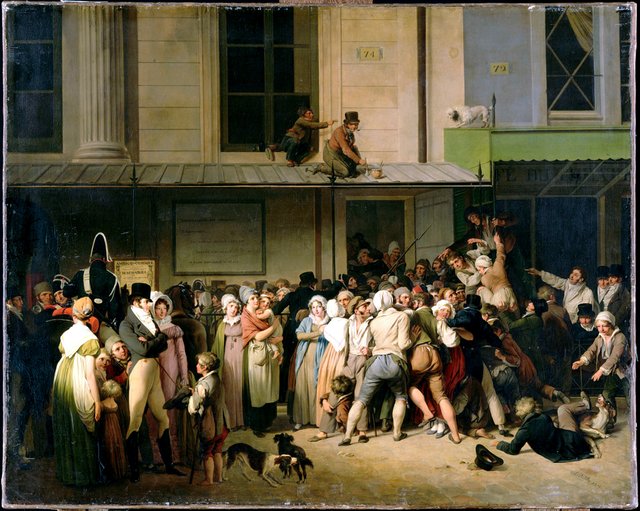 Eingang des Theaters l'Ambigu-Comique bei einer kostenlosen Vorstellung by Louis-Léopold Boilly