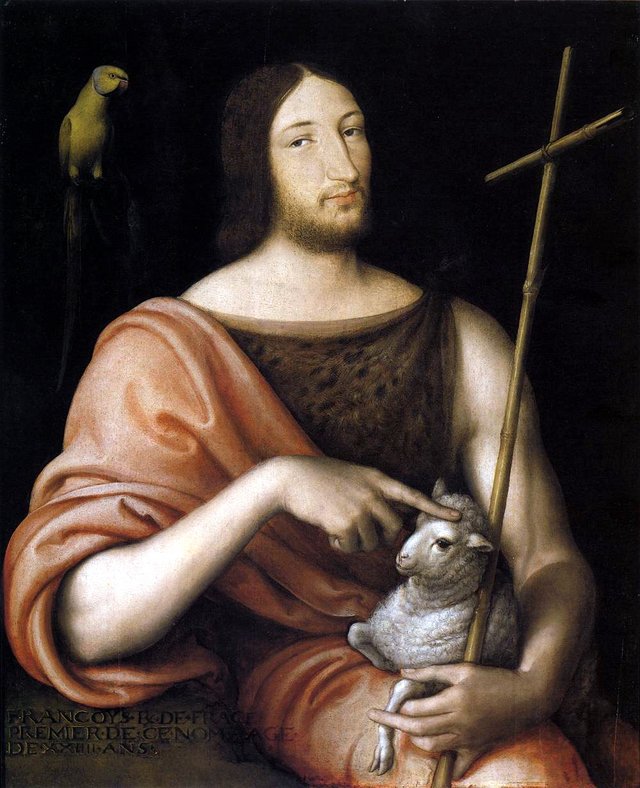 Portrait of François I as St John the Baptist by Jean Clouet