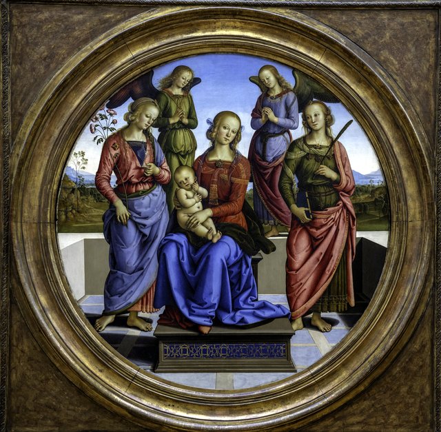 Madonna and Child with Two Angels, Saint Rose and Saint Catherine by Pietro Perugino