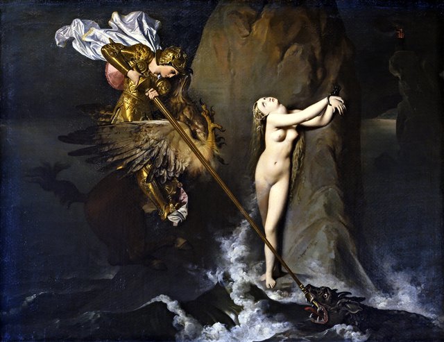 Ruggiero Rescuing Angelica by Jean-Auguste-Dominique Ingres