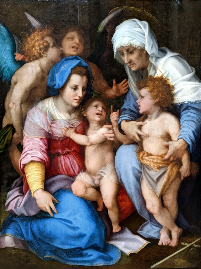 Madonna and Child with St Elisabeth, the Infant St John, and Two Angels by Andrea del Sarto