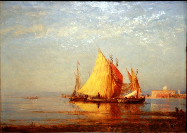 Voiliers sortant du Grand Canal à Venise by Félix Ziem