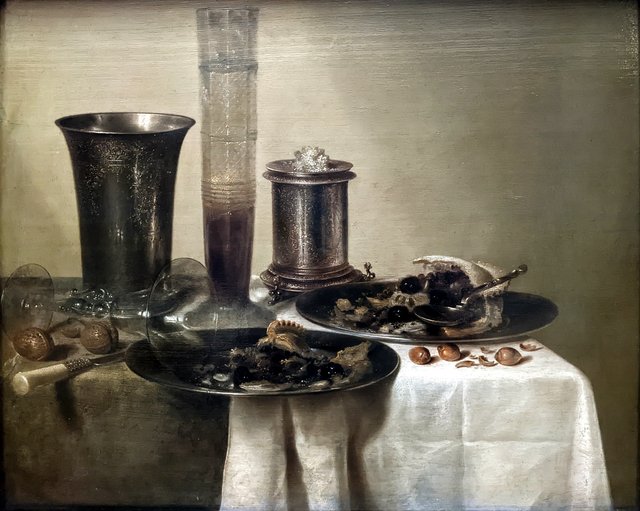 A Dessert by Willem Claesz. Heda