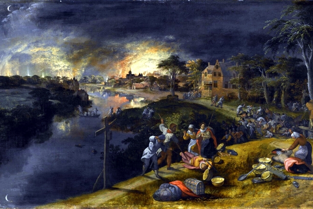 Scene of War and Fire by Gillis Mostaert