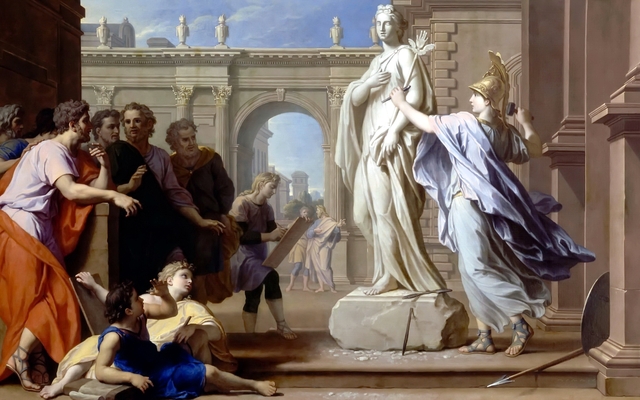 Minerva teaches the art of sculpture to the people of Rhodes by René-Antoine Houasse