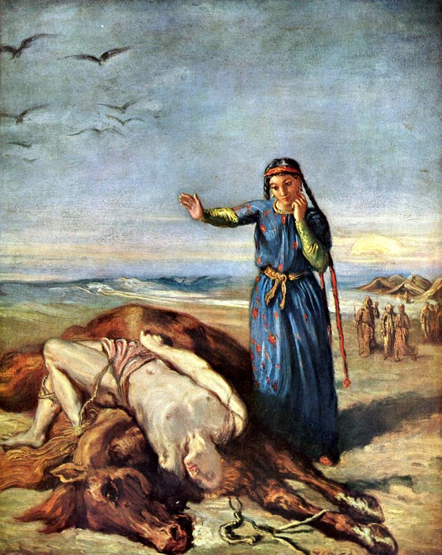 Kosakenmädchen an Mazeppas Leiche by Théodore Chassériau
