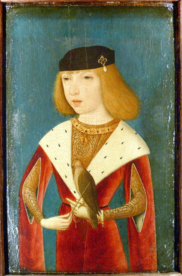 Portrait of Philip the Fair with a falcon by Master of the Legend of the Magdalene