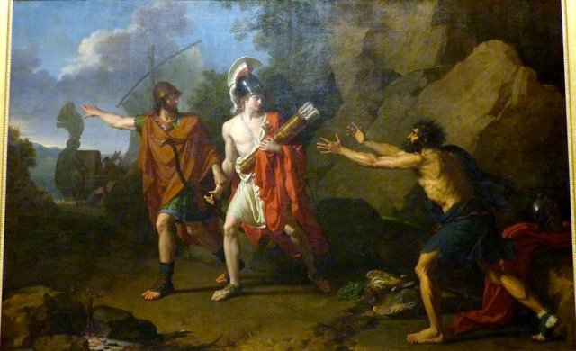 Ulysses and Neoptolemos deprive Philoctète bow and arrows of Hercules by François-Xavier Fabre