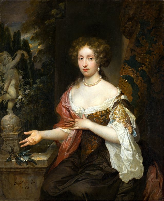 Portrait of Maria Timmers (1658-1753) by Caspar Netscher