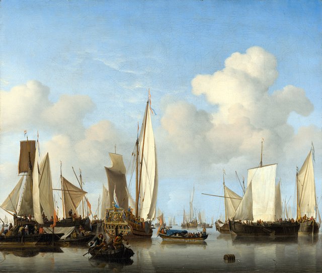 Ships in the Roads by Willem van de Velde the Younger