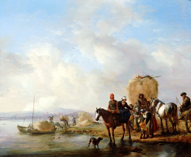 The Hay Wagon by Philips Wouwerman