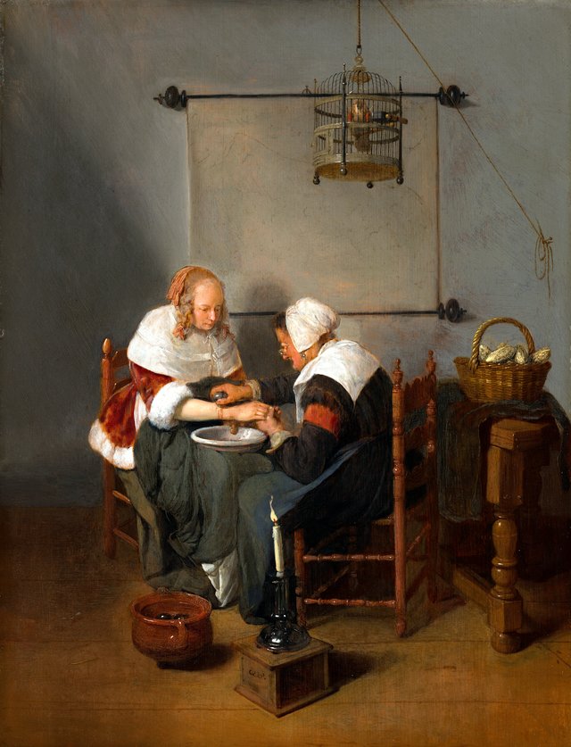 An Old Woman Bleeding a Young Woman, known as 'The Bloodletting' by Quirijn van Brekelenkam