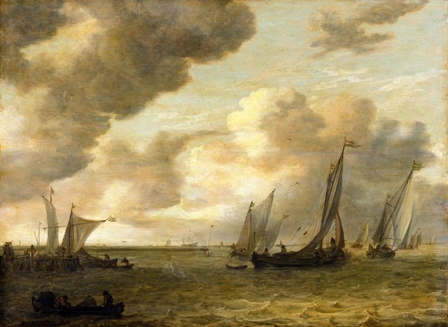 Estuary with Sailing Boats by Jan van Goyen