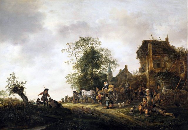 Travellers before an Inn by Isaac van Ostade