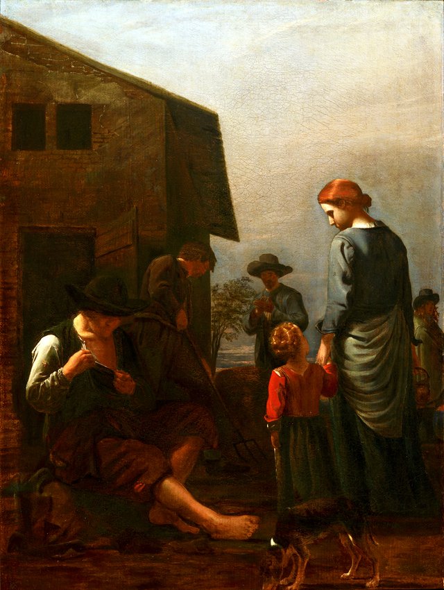 Peasant Family, with a Man Removing Fleas from Himself by Michiel Sweerts