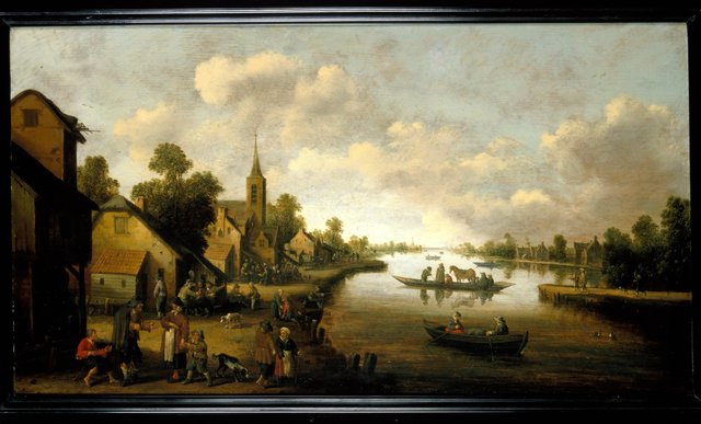 River Landscape by Joost Cornelisz Droochsloot