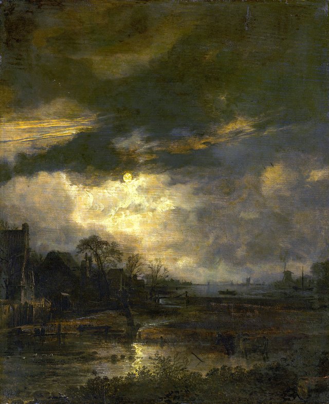 Landscape at Sunset by Aert van der Neer