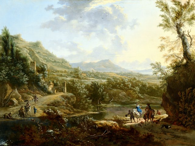 Italian Landscape by Johannes Lingelbach