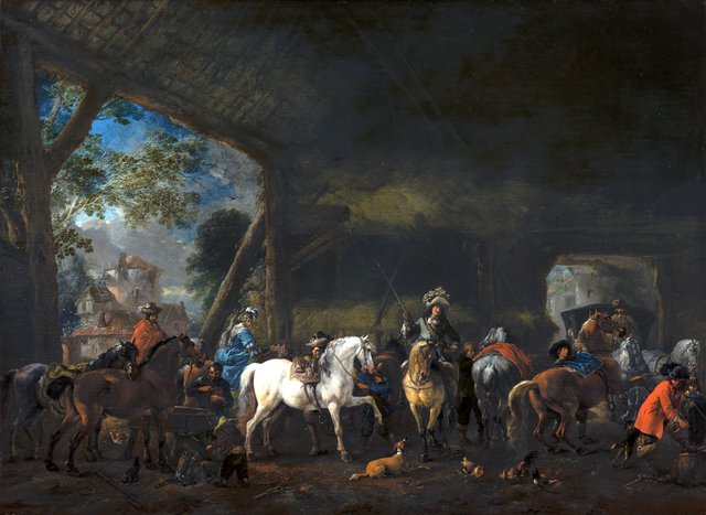 'The Arrival at the Stable' by Philips Wouwerman