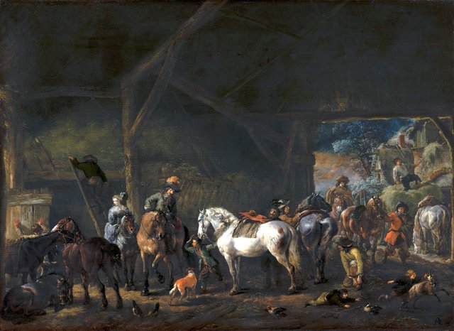 'The Departure from the Stable' by Philips Wouwerman