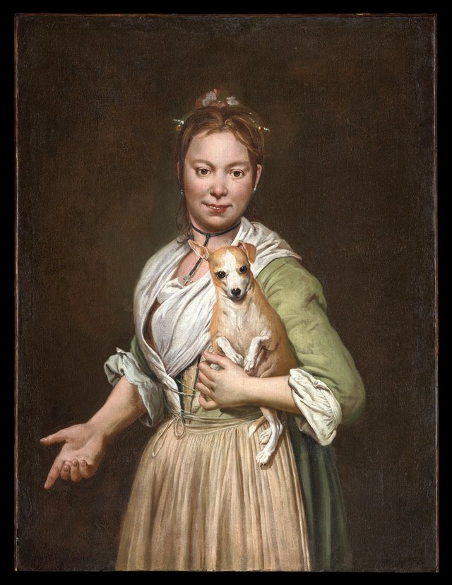 A Woman with a Dog by Giacomo Ceruti