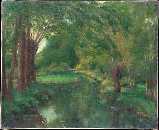 A Brook in a Clearing (possibly "Brook, Valley of Fontcouverte; Study") by Gustave Courbet
