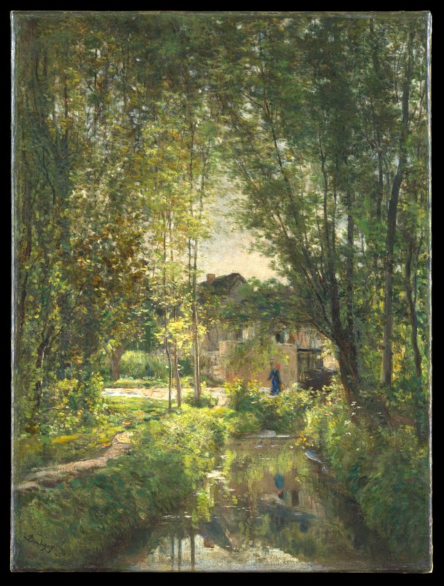 Landscape with a Sunlit Stream by Charles-François Daubigny