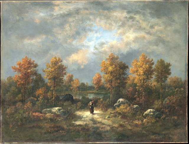 Autumn: The Woodland Pond by Narcisse Virgilio Díaz