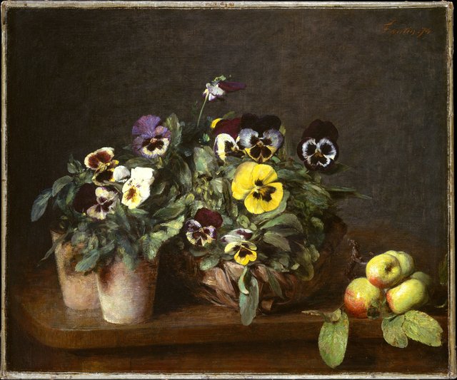 Still Life with Pansies by Henri Fantin-Latour